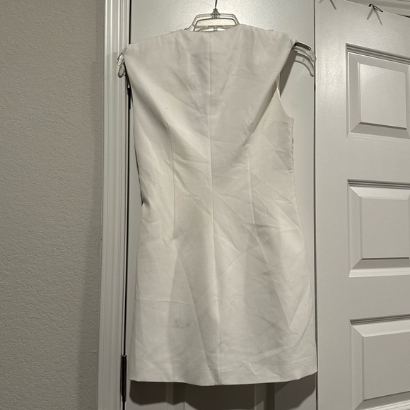 NWT Zara White Mini V-Neck Knotted Dress - Picture 3 of 7